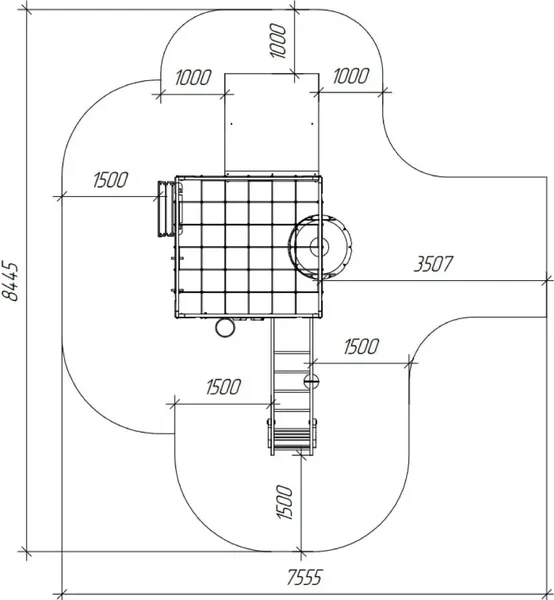 Изображение товара Игровой комплекс Савушка Куб–4 с гамаком для йоги / С-КУБ-04-МХГ-ГМК (махагон)