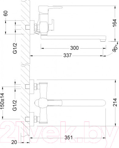 Изображение товара Смеситель LEMARK Evitta LM0551C