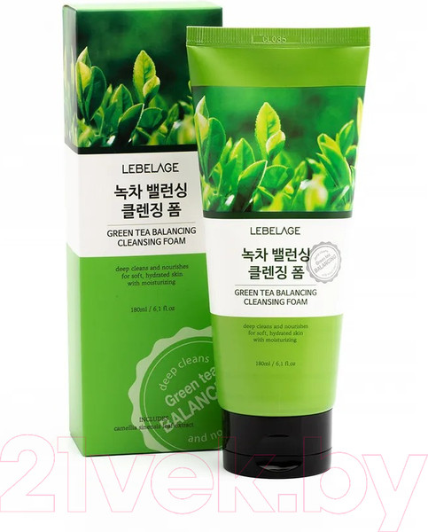 Изображение товара Пенка для умывания Lebelage Балансирующая с зеленым чаем (180мл)