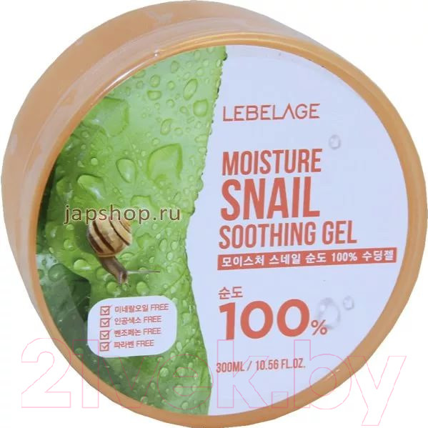 Изображение товара Гель для тела Lebelage Увлажняющий успокаивающий с муцином улитки (300мл)