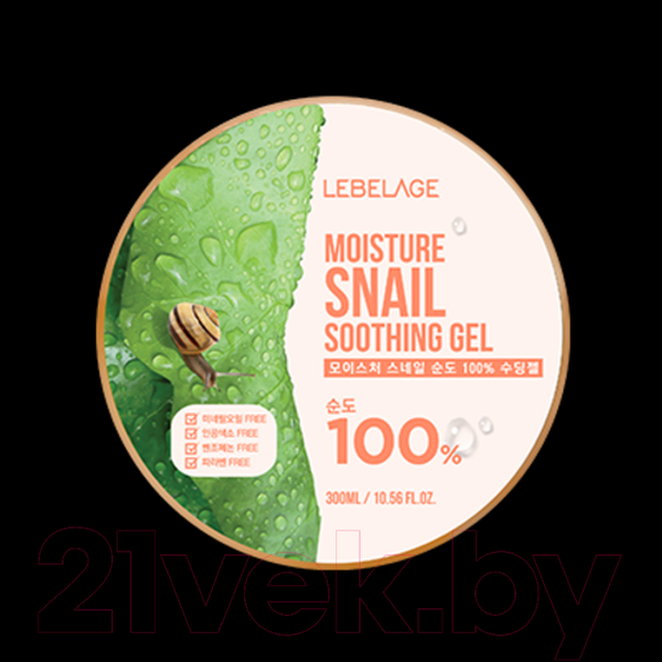 Изображение товара Гель для тела Lebelage Увлажняющий успокаивающий с муцином улитки (300мл)