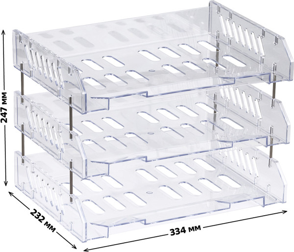 Изображение товара Набор лотков для бумаг Стамм Сити / ЛТГ-30702  (прозрачный, 3шт)