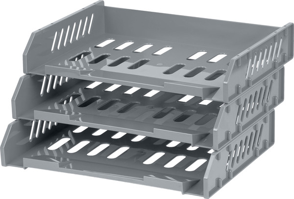 Изображение товара Набор лотков для бумаг Стамм Сити / ЛТГ-30703 (серый, 3шт)