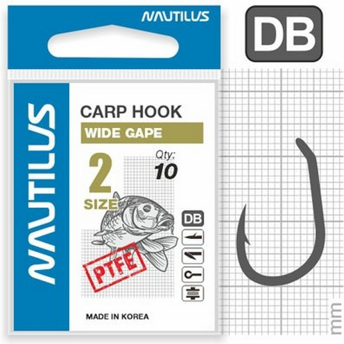 Изображение товара Набор крючков рыболовных NAUTILUS Carp Wide gape X 1144PTFE № 2 / 05-66242767