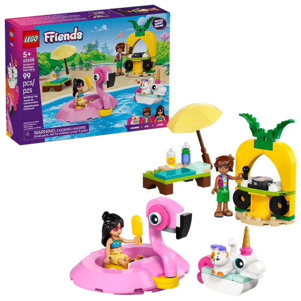 Изображение товара Конструктор Lego Friends Вечеринка у бассейна с единорогами и фламинго / 42658