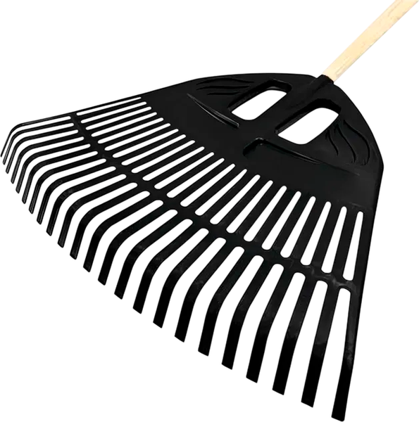 Изображение товара Грабли ЧистоОпт Веерные 23 зуба (с черенком, черный)