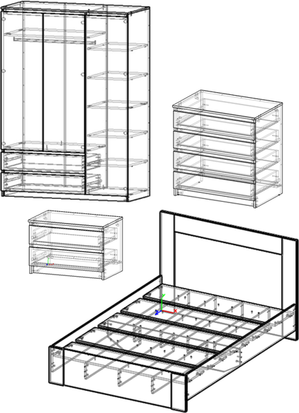 Изображение товара Комплект мебели для спальни Поставымебель Елена-2