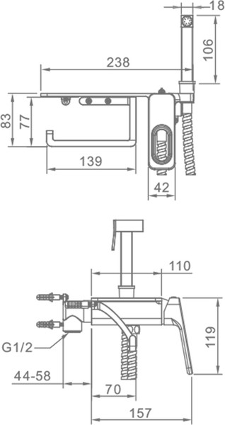 Изображение товара Гигиенический душ со смесителем Raglo R51.55.03