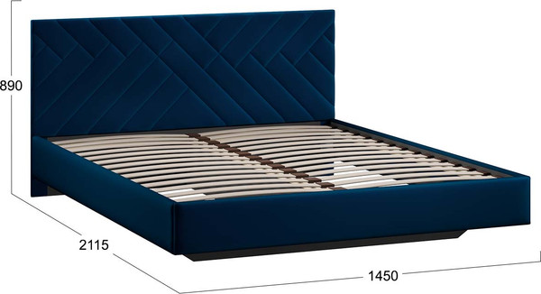 Изображение товара Полуторная кровать ТриЯ Кевия Тип 1 140x200 (велюр Confetti Blue)