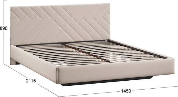 Изображение товара Полуторная кровать ТриЯ Кевия Тип 1 140x200 (велюр Confetti Cream)