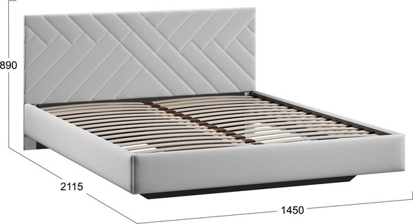 Изображение товара Полуторная кровать ТриЯ Кевия Тип 1 140x200 (велюр Confetti Silver)