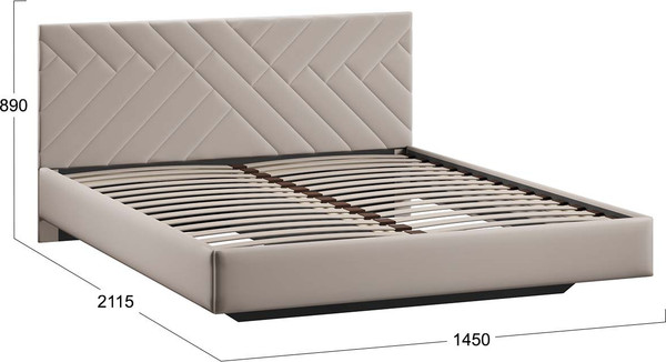 Изображение товара Полуторная кровать ТриЯ Кевия Тип 1 140x200 (велюр Confetti Smoke)