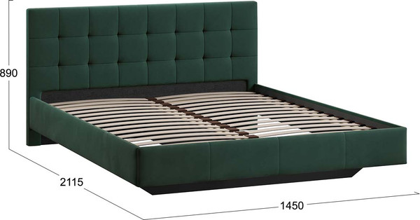 Изображение товара Полуторная кровать ТриЯ Эмма Тип 1 140x200 (велюр Confetti Deep forest)