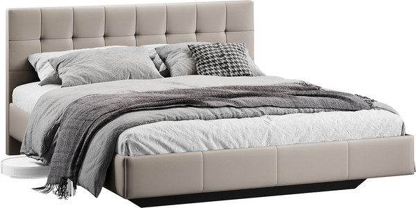 Изображение товара Полуторная кровать ТриЯ Эмма Тип 1 140x200 (велюр Confetti Smoke)