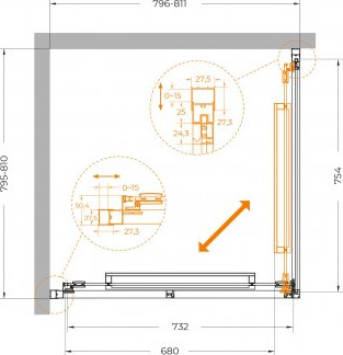 Изображение товара Душевой уголок Cezares LUX-A-FS-1-80-C-GM