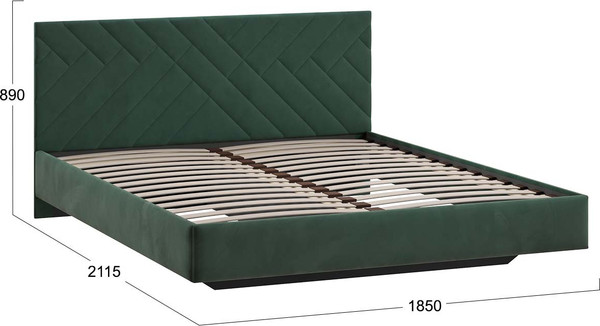 Изображение товара Двуспальная кровать ТриЯ Кевия Тип 1 180x200 (велюр Confetti Deep forest)