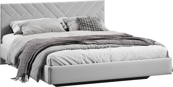 Изображение товара Двуспальная кровать ТриЯ Кевия Тип 1 180x200 (велюр Confetti Silver)