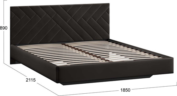 Изображение товара Двуспальная кровать ТриЯ Кевия Тип 1 180x200 (велюр Confetti Stone)