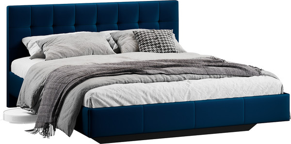 Изображение товара Двуспальная кровать ТриЯ Эмма Тип 1 180x200 (велюр Confetti Blue)