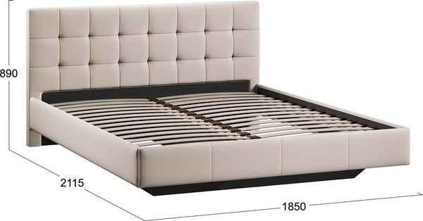 Изображение товара Двуспальная кровать ТриЯ Эмма Тип 1 180x200 (велюр Confetti Cream)