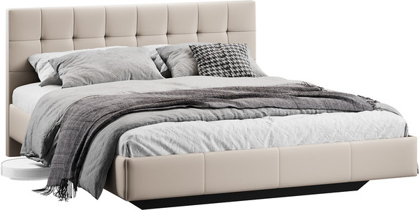 Изображение товара Двуспальная кровать ТриЯ Эмма Тип 1 180x200 (велюр Confetti Cream)