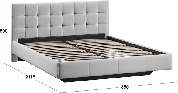 Изображение товара Двуспальная кровать ТриЯ Эмма Тип 1 180x200 (велюр Confetti Silver)