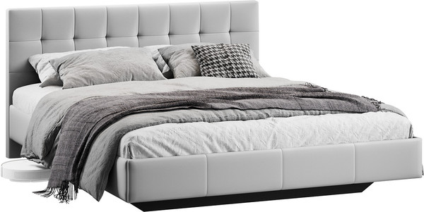 Изображение товара Двуспальная кровать ТриЯ Эмма Тип 1 180x200 (велюр Confetti Silver)