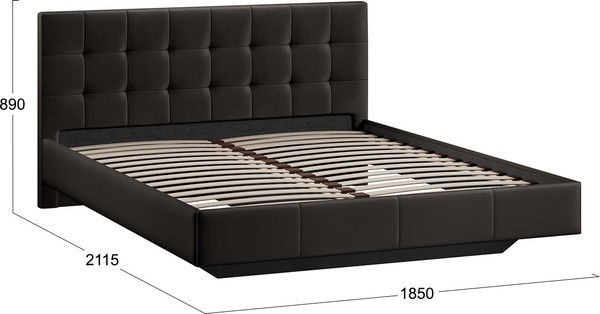 Изображение товара Двуспальная кровать ТриЯ Эмма Тип 1 180x200 (велюр Confetti Stone)