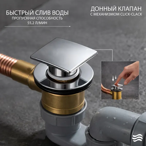 Изображение товара Ванна акриловая Lauter Ava 160 / 21208060 (с ножками и сифоном 21Y11010 хром)