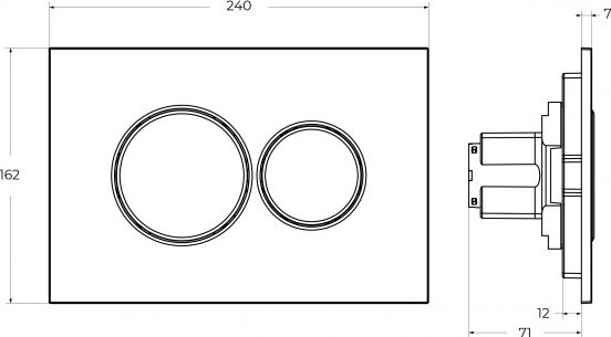 Изображение товара Кнопка для инсталляции Cezares PN1-BTN-NOP (черный матовый)