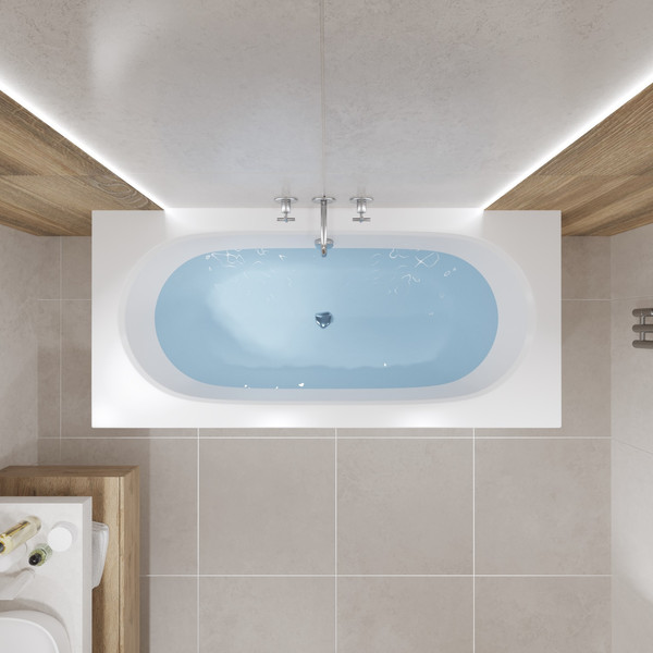 Изображение товара Ванна акриловая Lauter Ava 170 / 21208070 (с ножками, лицевым экраном белого цвета и сифоном 21Y31002 белый)