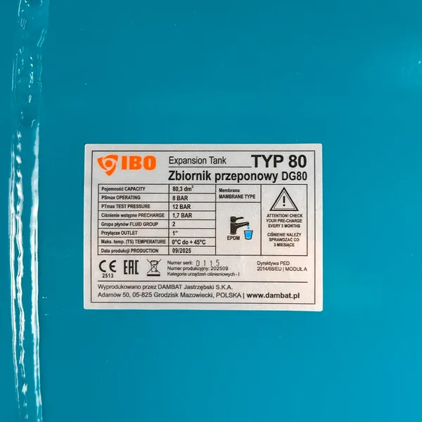 Изображение товара Гидроаккумулятор IBO Мембранный (100л)