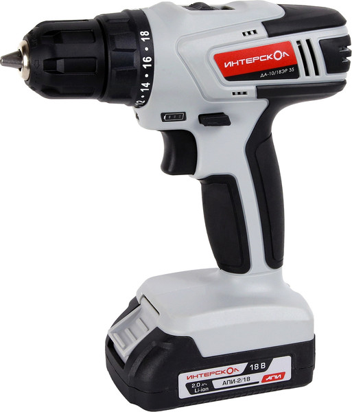 Изображение товара Аккумуляторная дрель-шуруповерт Интерскол ДА-10/18ЭР (518.2.1.20)
