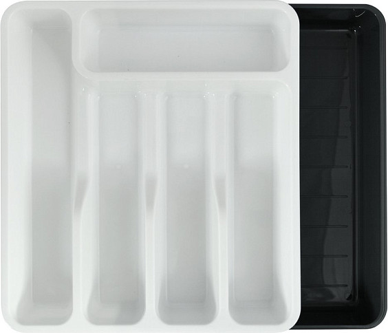 Изображение товара Органайзер для столовых приборов Мультидом 33х29.5х5.3см NEW / 740 618 (белый/серый)