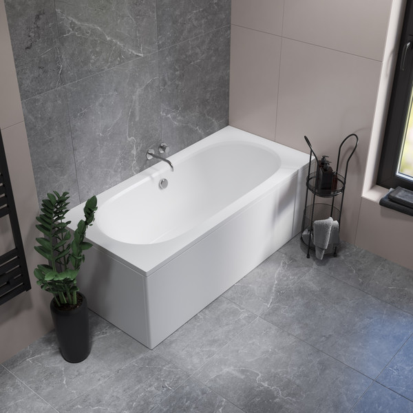 Изображение товара Ванна акриловая Lauter Ava 170 / 21208070 (с каркасом, лицевым экраном белого цвета и сифоном 21Y31002 белый)