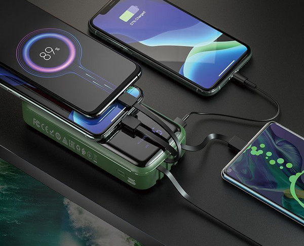 Изображение товара Портативное зарядное устройство Hoco DB07A 20000mAh (хаки)