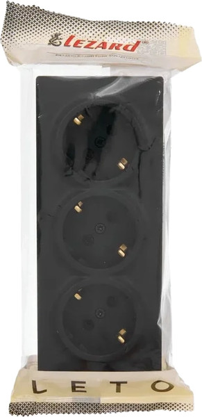 Изображение товара Розетка Lezard Leto 752-4200-127BUP (черный бархат)