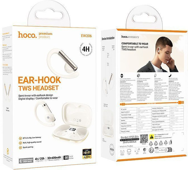Изображение товара Беспроводные наушники Hoco EW206 TWS  (молочный)