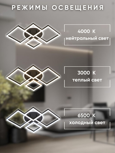 Изображение товара Люстра Aitin-Pro N5190/2+2 (черный)