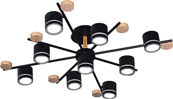 Изображение товара Люстра Aitin-Pro H59208/8+1 (черный/дерево)