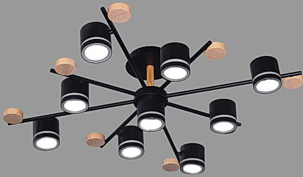 Изображение товара Люстра Aitin-Pro H59208/8+1 (черный/дерево)