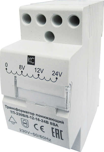 Изображение товара Трансформатор понижающий КС ТП-230В/8-12-24В 8ВА / 82719
