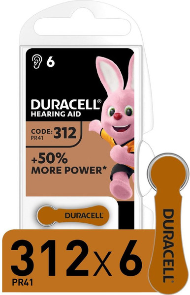 Изображение товара Комплект батареек Duracell Activair 312 PR41 (6шт)
