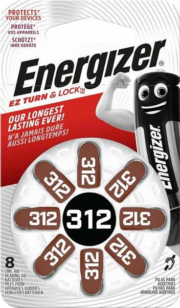Изображение товара Комплект батареек Energizer Zinc Air 312 / AZ312DP8  (8шт)