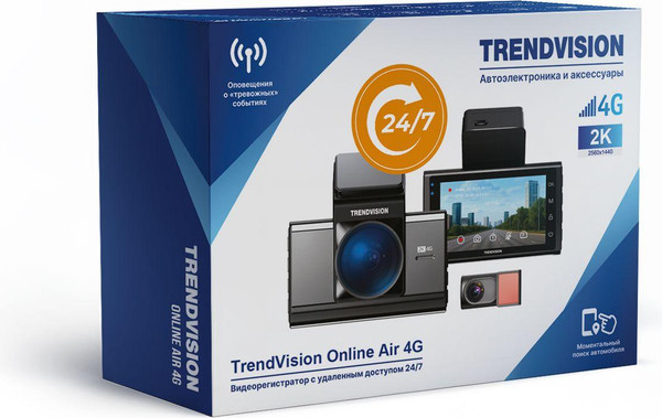 Изображение товара Автомобильный видеорегистратор TrendVision Online Air 4G (черный)