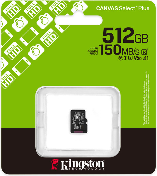 Изображение товара Карта памяти Kingston Canvas Select Plus V30 A1 microSDXC 512GB SDCS3/512GBSP