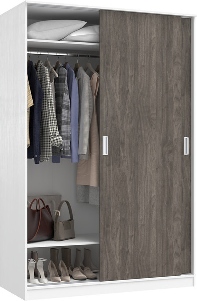 Изображение товара Шкаф-купе Кортекс-мебель Лагуна ШК02-00 (белый/орех элия)