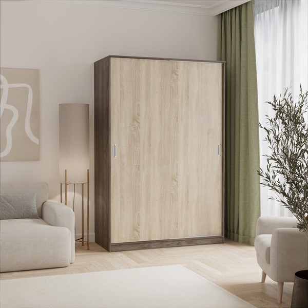 Изображение товара Шкаф-купе Кортекс-мебель Лагуна ШК02-00 (орех элия/дуб сонома)