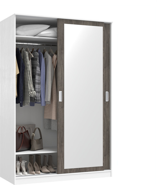 Изображение товара Шкаф-купе Кортекс-мебель Лагуна ШК02-01 (белый/орех элия)