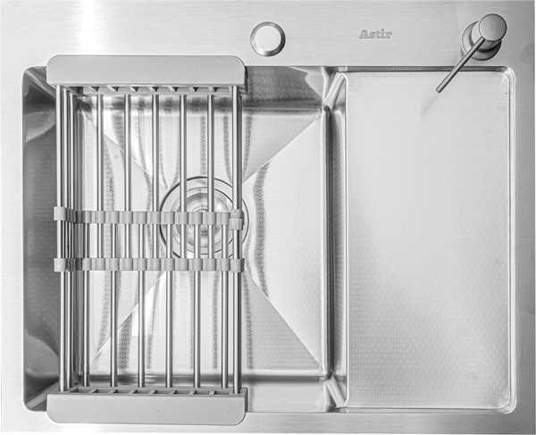 Изображение товара Мойка кухонная Astir Decor Satin C58x48L (с сифоном, дозатором и коландером)